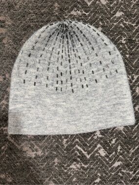 Club Monaco Gray Wool Blend Beaded Embellished Beanie Hat